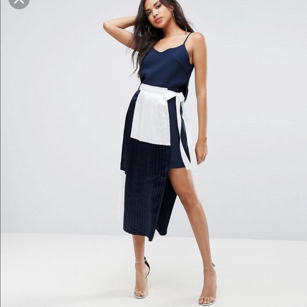 ASOS boohoo color block pleated dress
